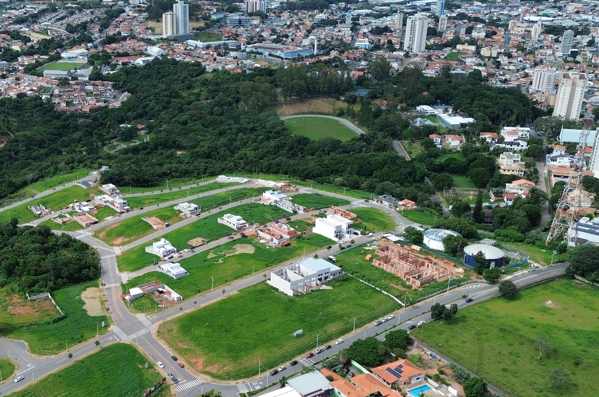 Vista aérea do loteamento Quinta dos Bons Ventos