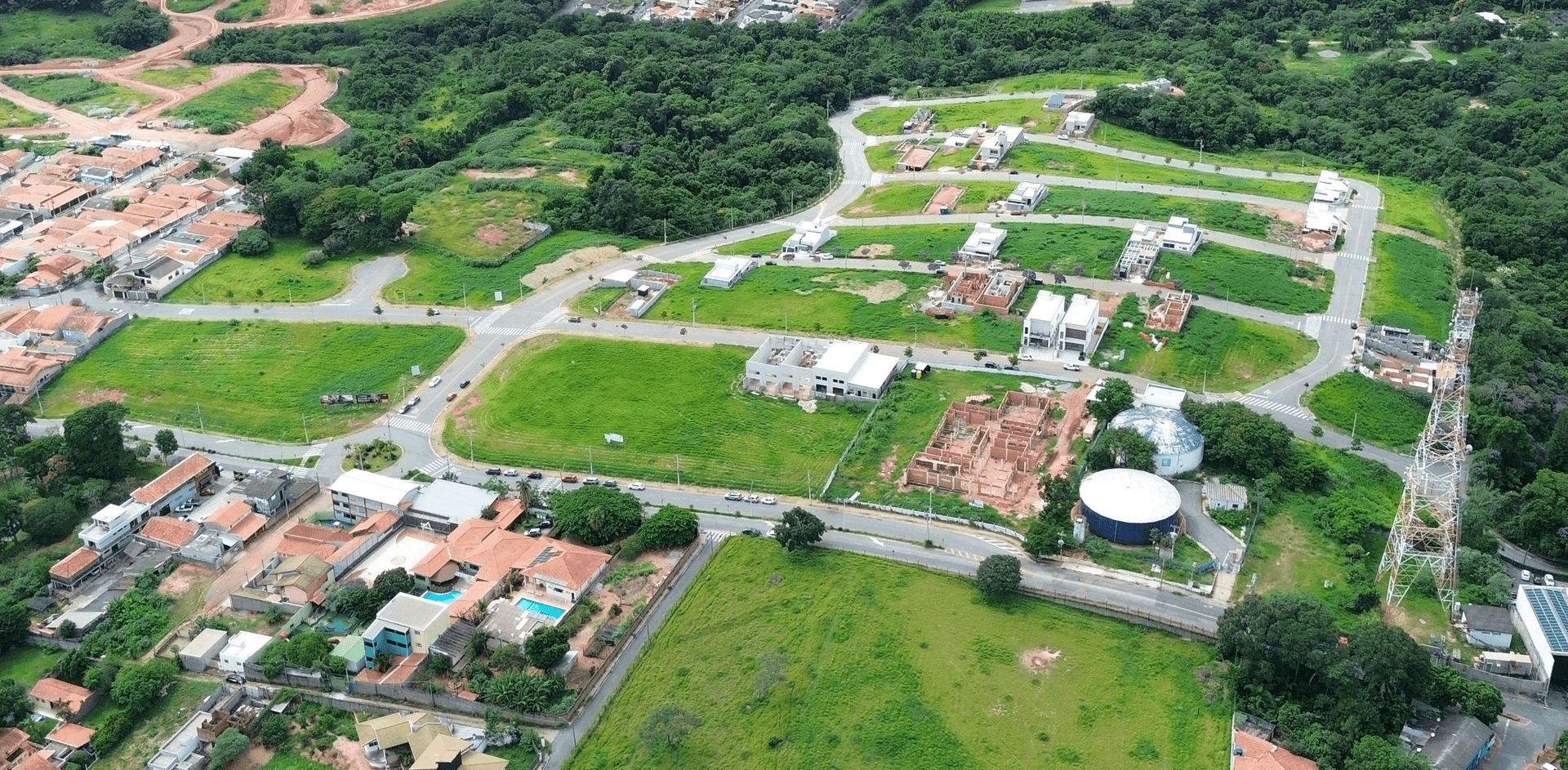 Vista aérea do loteamento Quinta dos Bons Ventos